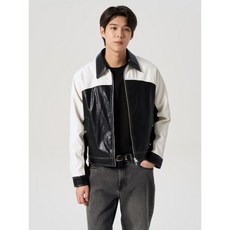 [국내매장정품] 에잇세컨즈 8SECONDS 페이크 레더 칼록 점퍼 블랙 (26413ZEY25) 26413ZEY25 147164