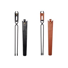 캠핑 바베큐 장작집게 화목난로 숯 집게 가죽커버, 44cm장작집게 (보관용 가죽커버 포함), SWS-블랙