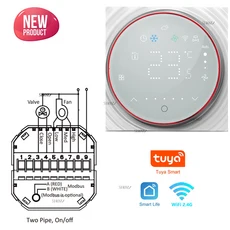 TUYA 스마트 Wi-Fi 온도 조절기 7일 프로그래밍 가능 Alexa Google 어시스턴트와 호환 Honeywell Aermec 등, 01 95-240 V, 01 White 2P