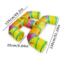 3웨이 애완동물 터널 큐브 접이식 배럴 고양이 용 실내 텐트 대화형 놀이, Rai ow Double E Way