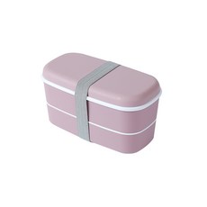 Plastic Double-layer Bento Box Sealed Leak-proof Food Storage Container Microwavable Portable Picnic, 03_2, 5개