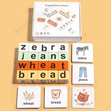 字母拚音遊戲 立體字母玩具 英文PK桌遊 兒童英語拚單詞 拚音單字 對戰桌遊 英文字母卡片 早敎益智玩具 啟懞學習敎具, 1個, 英語單詞對戰(68張卡片)