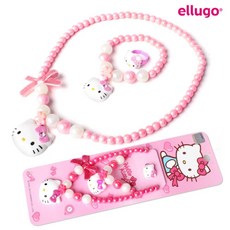헬로키티 리본 목걸이 반지 3종세트 랜덤1개 팔찌 아동 진주 1(개) 4816 EA