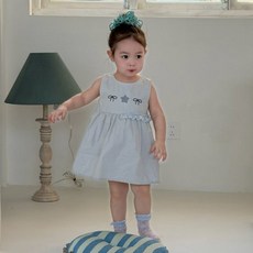 마이다럴KC 블루리본원피스 (소라) S(6m~2y)~XL(4~5y)