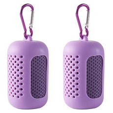 헨센 휴대용 스포츠 슬림 타올, 퍼플, 2개