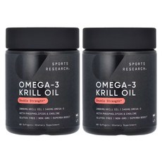 [1+1] 스포츠리서치 크릴오일 오메가3 더블스트렝스1 000mg 60정, 2개