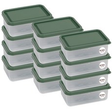 비트리 시즌2 휘어지는 냉동실 정리용기 300ml 그린, 12개, 1세트