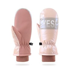 秋冬新款滑雪手套2025新款女士冬季騎行加絨加厚保暖觸屏男款防寒防風防水, 102女款粉色, 1個