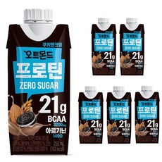 롯데칠성 오트몬드 프로틴 제로슈거 쿠키앤크림, 250ml, 6개