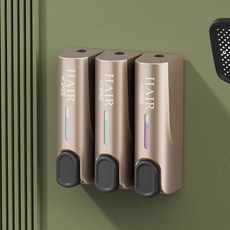 壁掛式皂液器 免打孔洗手液分裝瓶 浴室用品, 1個, 需打孔螺絲請備註哦 白色+連體,自黏小字貼款 small sticker
