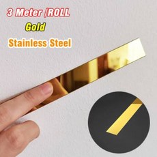 3M 스테인레스 스틸 플랫 장식 라인 벽 천장 가장자리 스트립 거실 장식에 대 한 자체 접착 가구 스티커 217860, 1cm, Stainless Steel -A