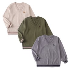 (대여) 남녀공용 브이넥 플라워자수 긴팔 니트 스웨터