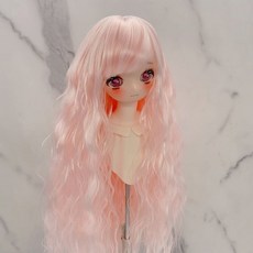 인형용 인형가발 귀여운 헤어 긴가발 솜인형 인형만들기 가발 아이, 1개, 연골드=22-23cm