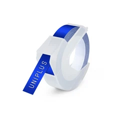 라벨프린터 Dymo 라벨 프린터 호환 3D 엠보싱 스티커 12965 1610 Motex E101 B90 수동 타자기 플라스틱 테이프 1PK, 4) Blue