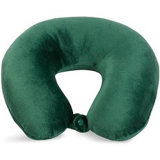 Wolf Essentials 성인용 아늑하고 부드러운 극세사 목 베개 여행용 - 컴팩트 세탁기 세탁 가능 비행기 자동차 또는 가정용으로 적합 미국에서 충전 및 마감 차콜 1, Green Wolf Essentials 129829