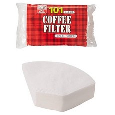 칼리타 커피필터 101(NK) 화이트 여과지 1~2인용, 1세트, 100개입