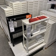 VESKEN 浴室置物架 落地式衛生間多層收納架, 1個, 特厚54*18厘米長款白色,2層帶定向輪, 白色