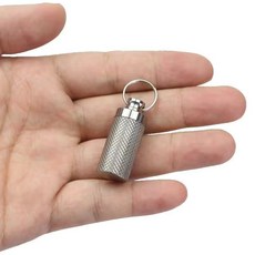 純鈦隨身便攜藥盒 密封迷你藥瓶 旅行收納盒, 1個, G款：小號3.5*1.4cm