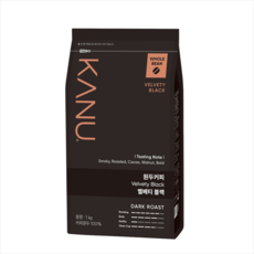 카누 벨베티 블랙 원두커피, 홀빈(분쇄안함), 1kg, 1개