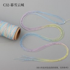 寶島良品 星空段染蜡线 6股蠟線 泰式蠟線 0.5mm幻彩金線 防水蠟線 南美圓蠟線 編織線 手繩材料 線繩編織, 1個, C32/慕雪云城