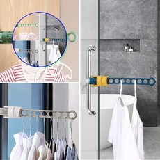 쌍문상회 행거 다용도수납 접이식 행거용품 좁은공간 행거옷걸이 창틀선반옷걸이 틈새수납 창틀옷걸이 옷걸이 옷걸이용행거 수납 여행용 자취용품 옷걸이행거 창틀부착용옷걸이 40872EA, 그린