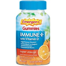 Emergen-C Immune維他命D軟糖 橘子口味 無麩質 無咖啡因, 45入, 1個