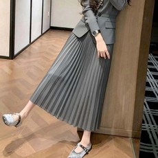 灰色西裝外套半身裙兩件套