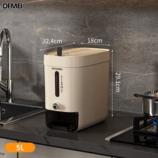 DFMEI 日式按壓米桶10Kg裝密封防蟲防潮塑料米缸廚房夾縫五穀雜糧收納桶, 1個, 參考詳情