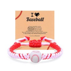 스포츠 로프 팔찌(축구/농구/야구) 메시지 카드 포함/운동선수 응원 선물, 1개, 야구팔찌