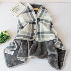 머스코 체크 극세사 블랭킷 똑딱이 단추 치마 망토 어깨 항공 담요 차량 캠핑 사무실 무릎담요 29NSI