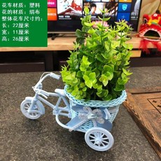 仿真塑料假花盆栽擺設 幼兒園裝飾, 尤加利 藍色小車, 1個