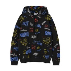 와키윌리 키키 올오버 그래픽 후드 블랙 363865