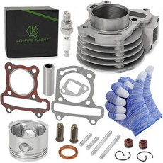 리핑 나이트 GY6 80cc 47mm 실린더 키트 (피스톤 링 가스켓 스파크 플러그 포함) 139QMB 타오타오 존웨이 즈넨 로케타 ATV 모페드 고카트용 탑 엔드 리, 리핑 나이트 GY6 80cc 47mm 실린더 키트 (피