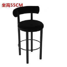 北歐現代簡約吧台椅, 黑色坐墊 坐高55cm, 1個