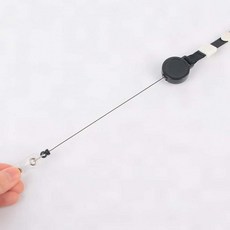 투명택 명찰목걸이줄 릴홀더 이름표줄 케이스목줄, 1개, 검정(품)(절)