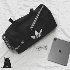 (백화점 정품) 아디다스 더플백 오리지널 트레포일 헬스 여행 운동 짐 대용량 가방 (스포젠가방), 블랙, 1개