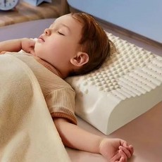 DFMEI 乳膠枕頭，居家、學生宿舍適用，護頸椎助睡眠，低枕芯, 兒童50X30cm送枕套