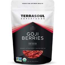 Terrasoul Superfoods Organic Goji Berries 건 구기자 16oz, 1개