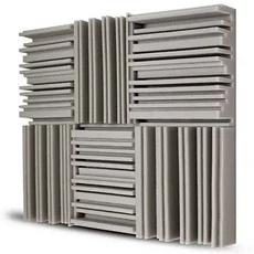 어쿠스틱 폼 디퓨저 패널 스튜디오 사운드 흡수 벽 노래방 드럼 룸 트리트먼트 스폰지 12x12x2 인치 12개, 01 24Pcs, 01 Gray