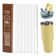 LJL 스탠리 아이스플로우 플립1.0 591ml /2.0 887ml 텀블러 호환 빨대 6p+세척솔 1p, 1세트, 887세트