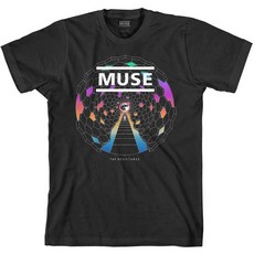 Muse 티셔츠 Resistance Moon Band 로고 공식 남성용 블랙 블랙.