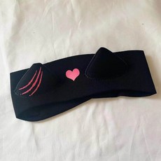 고양이 캐릭터 다이빙 모자 헤드기어 보온 자외선 차단 서핑 페이스키니 다이빙 헤어밴드 다이빙 장비 귀여운 머리디 프리 다이빙 스노쿨링, 하트 고양이 헤어밴드