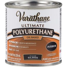 원목 오일 선반 테이블 가구 바라테인 242172H 기반 얼티밋 폴리우레탄 하프 핀트 세미 광택 마감, Gloss Finish, 1/2 Pint