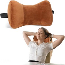 Youyole 운전석용 자동차 목 베개 29.9 x 11.9 11.9cm(11.8 7.87 4.7인치) 사무실 및 게임 의자 지지 메모리 폼 스트랩 포함 벨벳 커버 운전 책상, 커피