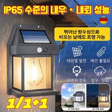 [독일개발] 1/1+1 태양광 실외 LED 정원등 태양열정원야경조명등 설치 프리 LED 정원등 3가지 모드/지능감응/자동 점등, 블랙*(3+3)