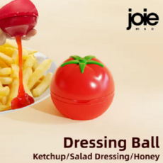 joie 토마토 실리콘 소스병 미니 양념통 드레싱 짜개 휴대용 도시락 피크닉 전용 뚜껑형 소스용기 케찹통, 1개, 50ml