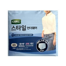 디펜드 남성용 스타일 언더웨어 슬림, 중형, 10개입, 1개