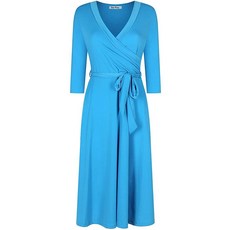 [ 1205711 ] 본 로지 여성용 #MadeInUSA 7부 소매 인조 랩 미디 드레스 무릎 길이 여름 결혼식 게스트 파티 브라이덜 베이비 샤워 임산부 수유 3zSiQN 아쿠