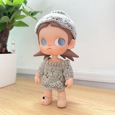 팝마트 지거 zsiga BJD 20cm 인형 액션 피규어 인형옷 니트 스커트 모자 세트, 20CM 가지 자매 옷에는 인형이 포함되지 않습니다, 니트 그레이 스커트 모자 세트