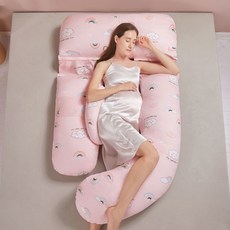 孕婦護腰側睡枕 托腹懷孕抱枕 UH型枕 孕期睡覺神器 夏季天絲 記憶棉支撐 多功能孕婦枕 可拆洗960112, 【歐洲I級標準-A類純棉】雲之巔粉